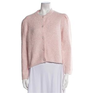 Maje Pale Pink Textured Knit Cardigan